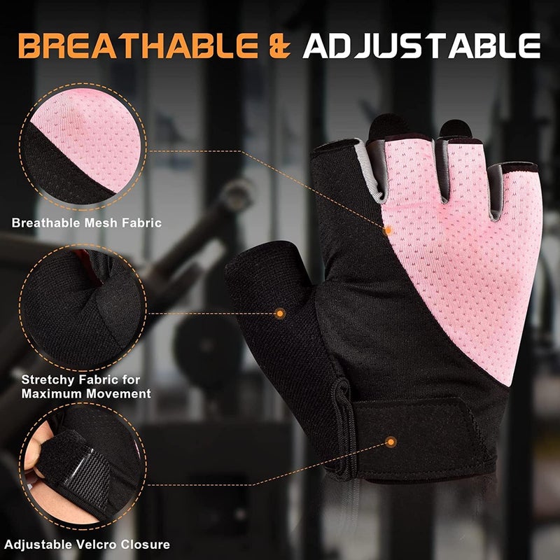 Sunnex Gym Gloves - Fingerless, Breathable Workout Gloves for Weightlifting, Cycling & More - Image 3